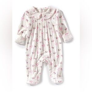 Angel Dear Baby Girls Bamboo Dainty Buds Footie Size 0-3M